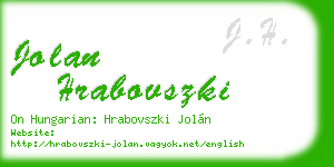 jolan hrabovszki business card